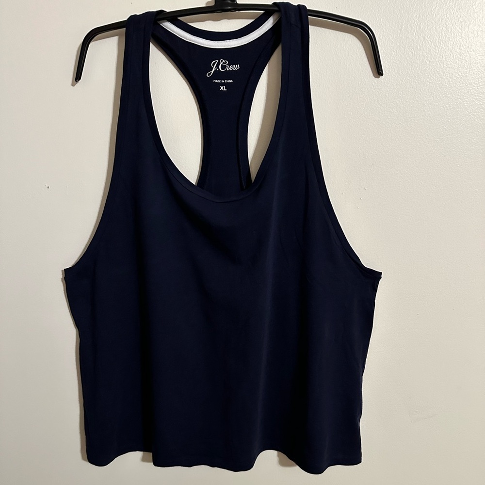 J. Crew Navy Racer Back Tank, Size XL